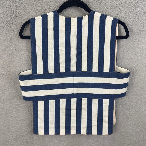 Nancy Stella Soto Denim Striped Leisure Suit Size S Avant Garde Designer Rare - Picture 9 of 12